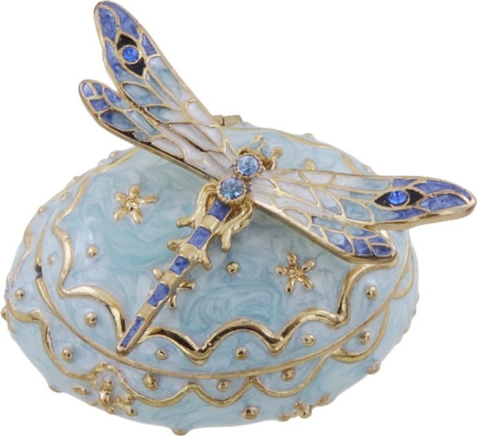 Giftdeco Metalowe pudełeczko prezentowe z kryształkami - Ważka