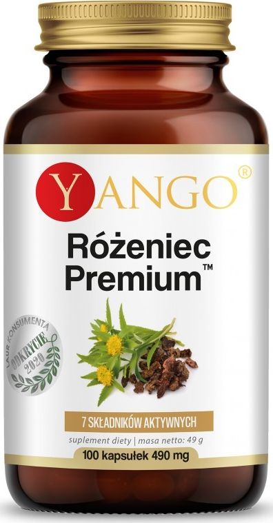 Yango Różeniec Premium 100 Kaps. Yango Arktyczny Korzeń Adaptogeny Czarny Pieprz Bioperine Rhodiola Rosea