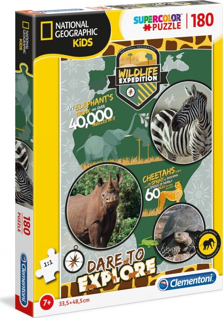 Clementoni Puzzle 180 elementów National Kids Wildlife Expedition