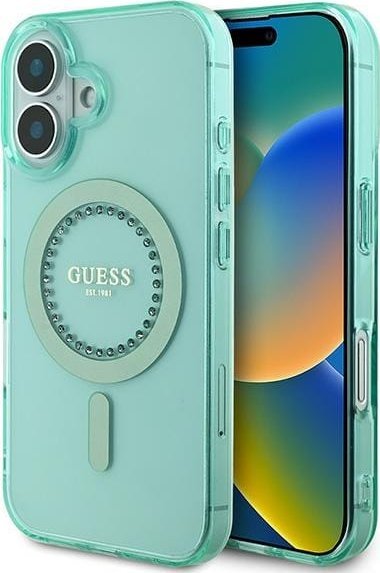 Guess Guess GUHMP16MPFTDTEN iPhone 16 Plus 6.7" zielony/green hardcase IML Rhinestones MagSafe