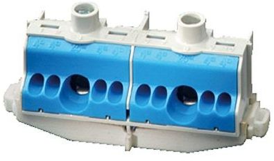 Hensel Listwa zaciskowa N na szynę 80A 2x25mm2 + 8x4 mm2 Cu niebiesko-szara FC N 10 (26001204)