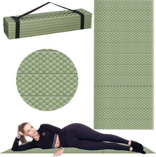Springos Mata piankowa do siedzenia 182x60 cm karimata składana mata piknikowa zielona UNIWERSALNY