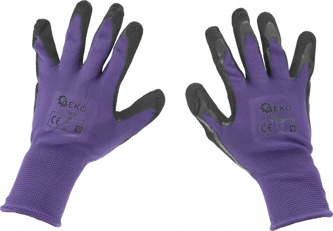 Geko Rękawice ochronne powlekane r. 10 – fioletowe (12/240)