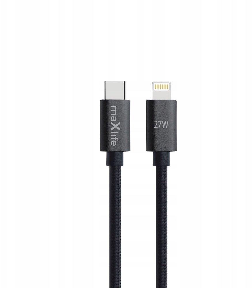 Maxlife kabel MXUC-12 USB-C - Lightning 2,0 m 27W czarny
