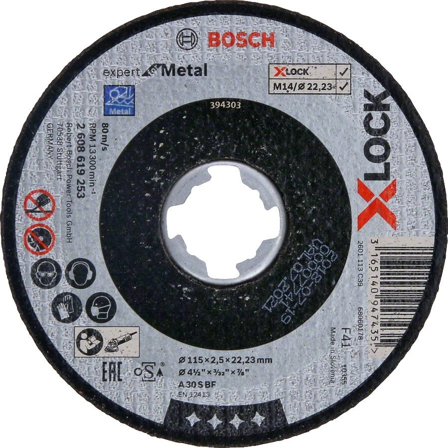 Bosch Bosch cutting disc X-LOCK Expert for Metal 115mm straight (115 x 2.5 x 22.23mm)