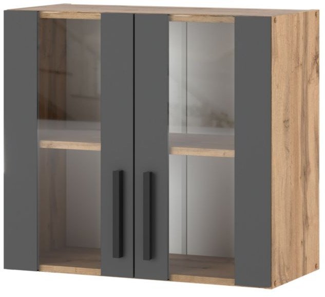 Szafka Kuchenna Wisząca Witryna Modułowa 80cm Blande Wotan Szary Mat