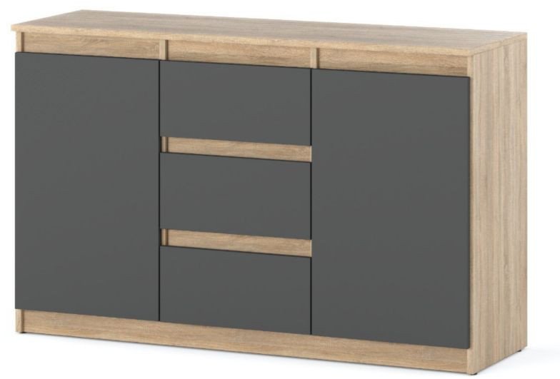 Komoda Do Pokoju Dziecięcego Salonu Oleksa 3 Szuflady 120cm Sonoma Szara