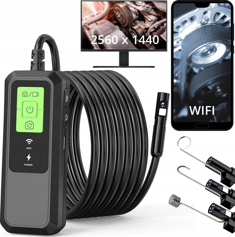 KAMERA ENDOSKOPOWA INSPEKCYJNA DUO WIFI PC TEL 5m