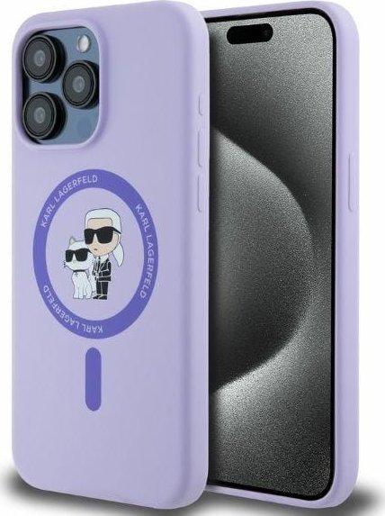 Karl Lagerfeld Karl Lagerfeld KLHMP15XSCMKCRHU iPhone 15 Pro Max 6.7" fioletowy/purple hardcase Silicone KC Heads Ring MagSafe