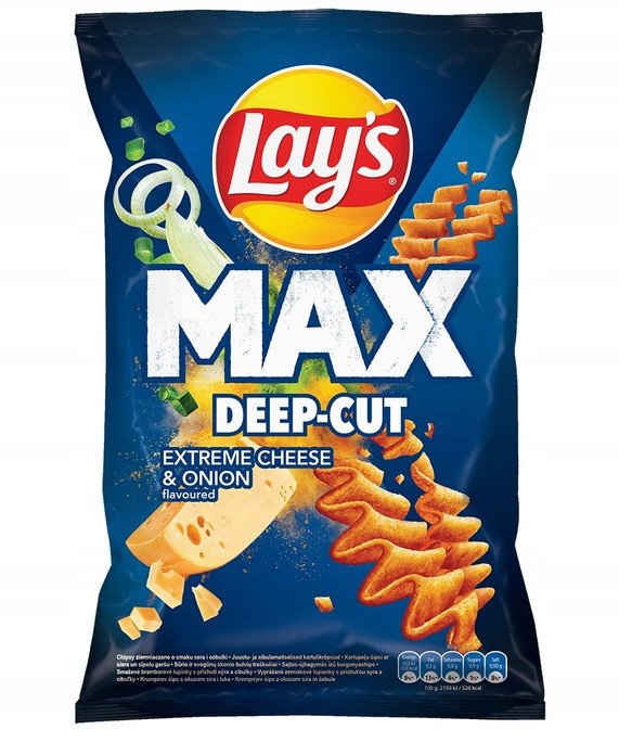 LAYs Lay's Max Deep-Cut ser cebulowy 120 g