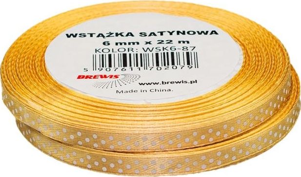 BREWIS Wstążka satynowa BREWIS kropki 6mm WSK6-87 Brewis