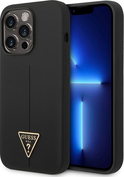 Guess Etui Guess GUHCP14XSLTGK Apple iPhone 14 Pro Max czarny/black hardcase Silicone Triangle