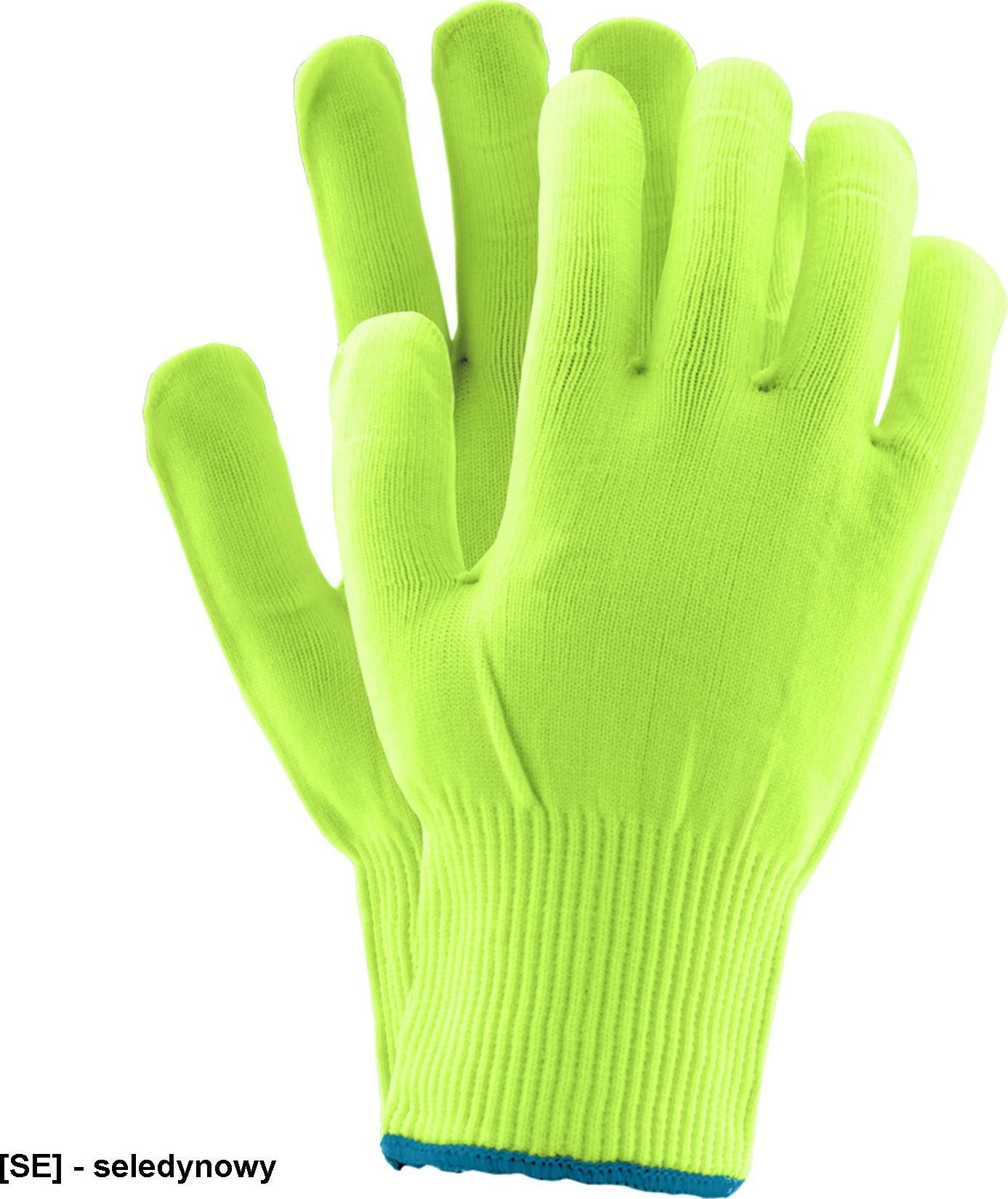 R.E.I.S. RPOLY - rękawice ochronne z nylonu, zakończone ściągaczem - seledynowy 10