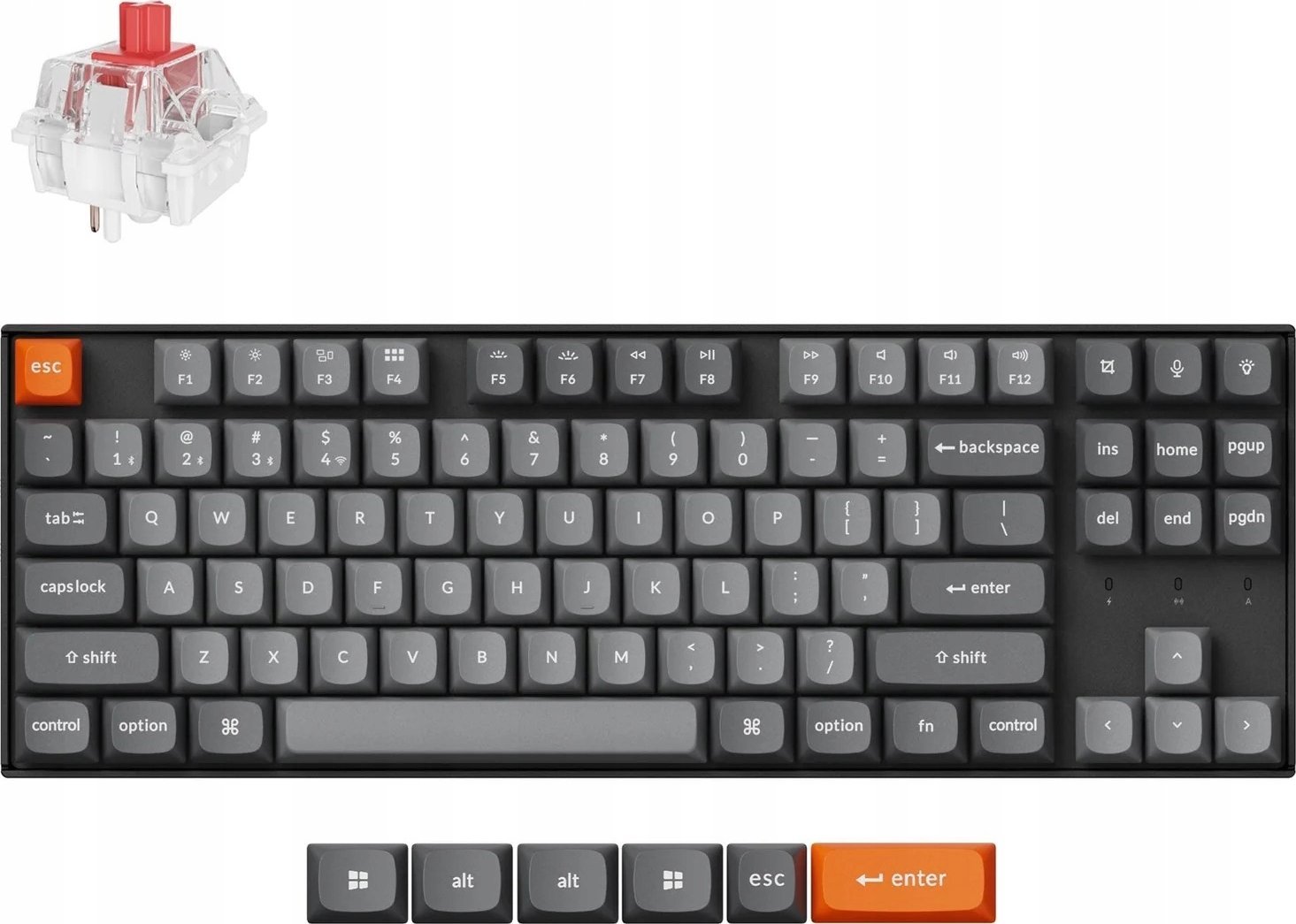 Keychron K8 Max QMK Wireless Mechanical Keyboard Fully Assembled (Hot-Swappable) / RGB Backlight / Keychron Super Red