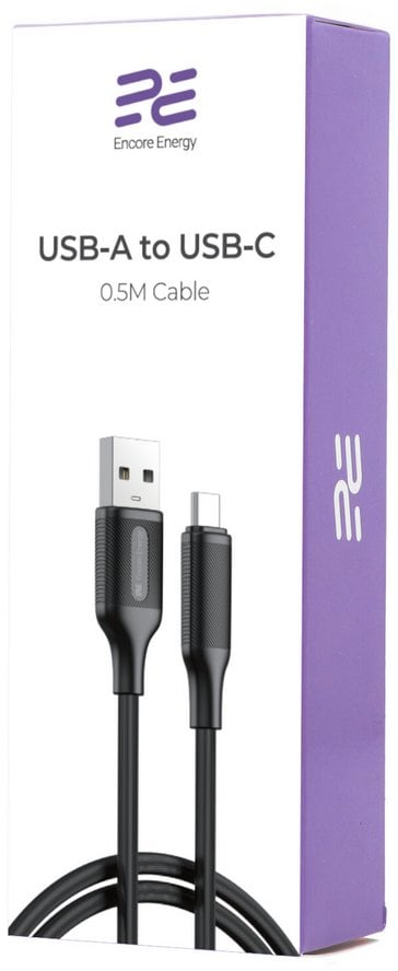 Kabel USB Energizer USB-A - USB-C 0.5 m Czarny