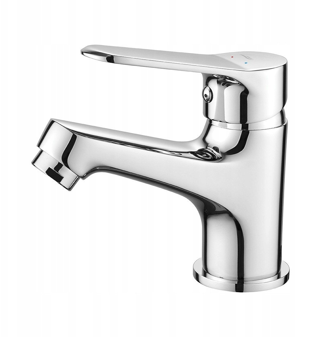 Bateria umywalkowa stojąca z korkiem klik klak jednouchwytowa chromowana Atez