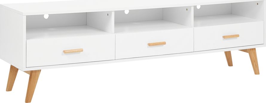 Beliani Szafka RTV biała LIBERTY