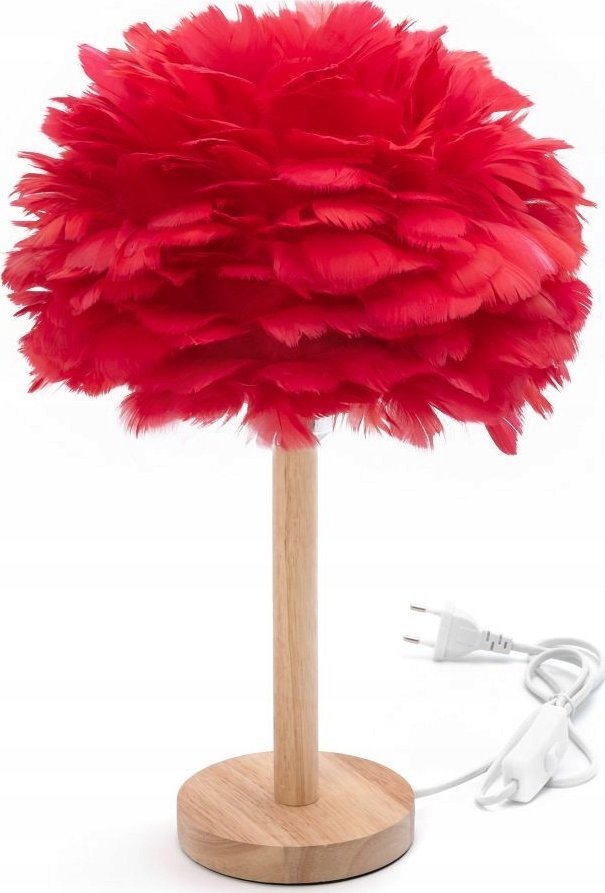 OEM Lampka nocna z piórkiem Art Deco czerwona CBDPH