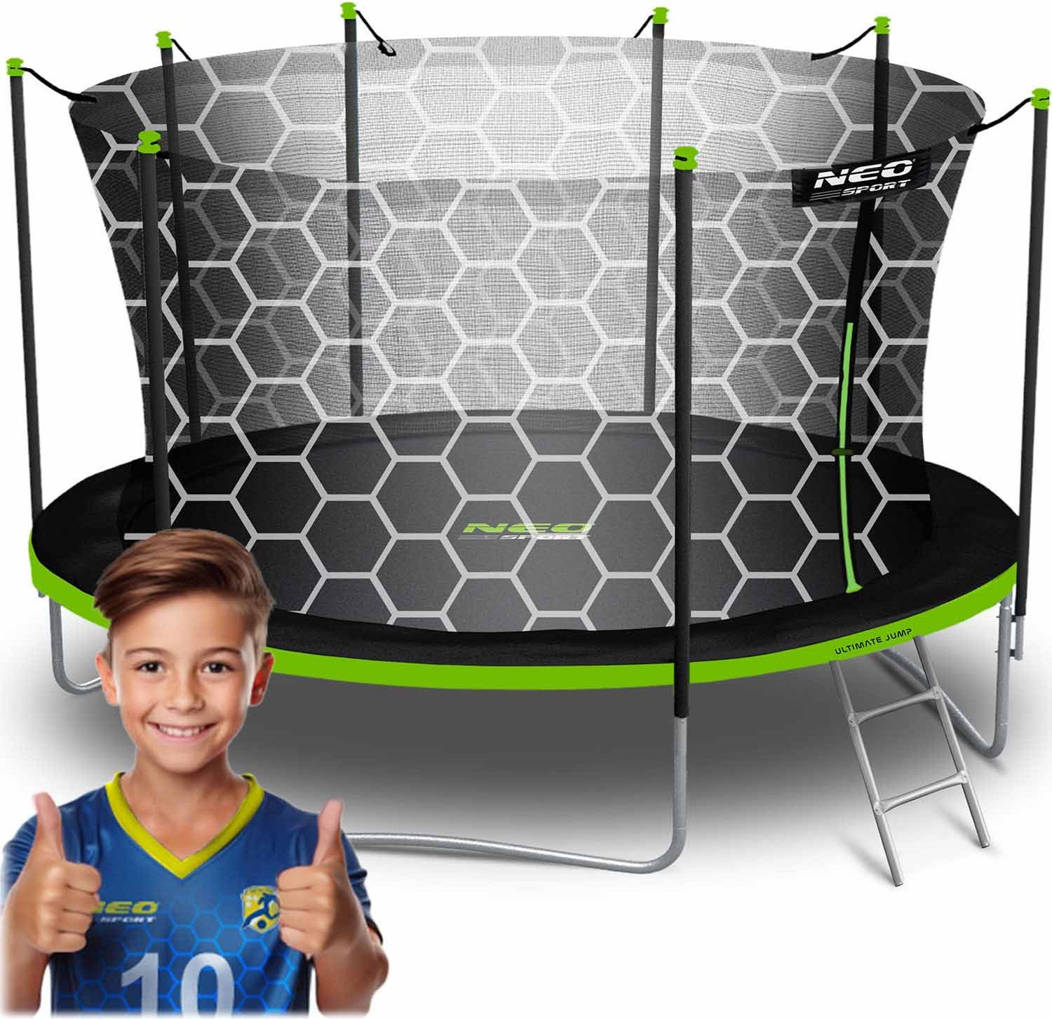NeoSport Trampolina ogrodowa 15ft/465cm z siatką wewnętrzną i drabinką