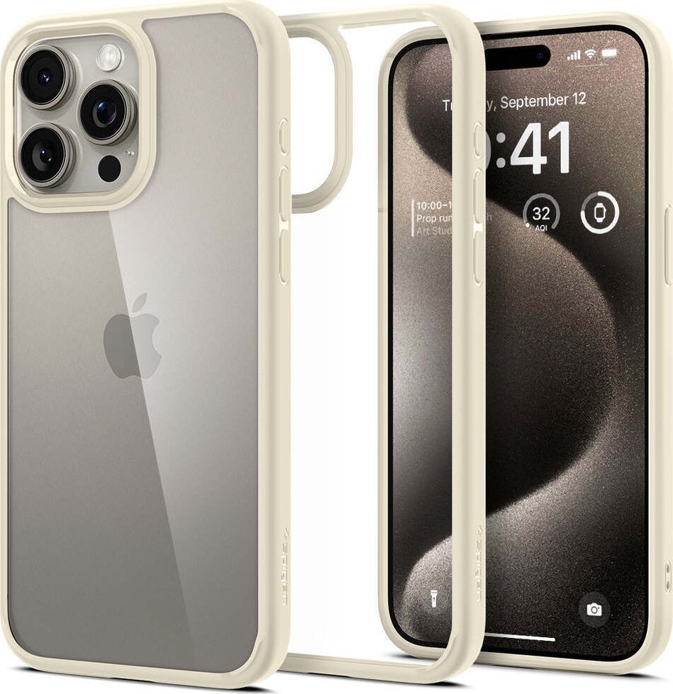 Spigen Spigen Crystal Hybrid, mute beige - iPhone 15 Pro Max