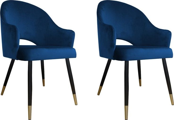 Atos Zestaw krzeseł JENISEJ VELVET GOLD 2 szt granatowe