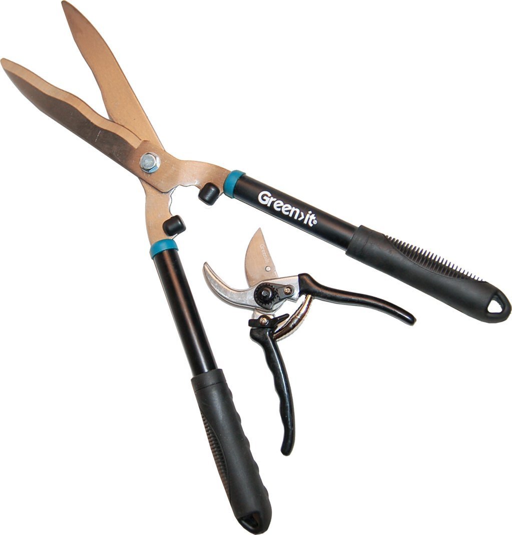 Home It Green>it® hækkesaks med bølgeskær og beskæresaks med buet skær