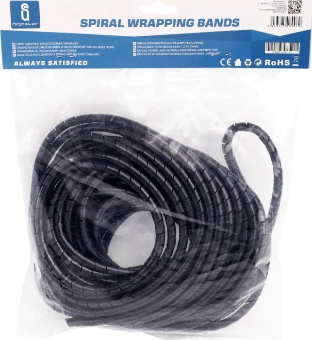 Organizer Aigostar Peszel Spirala na przewody 6mm*10 m czarna Spirala na przewody 6mm*10 m czarna