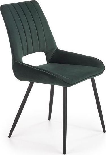 Halmar Krzesło k-404 ciemny zielony tkanina velvet/stal Halmar