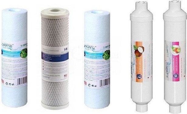 Supreme Komplet wkładów Premium RO6 z filtrem węglowym i mineralizatorem