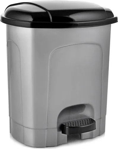 Kosz na śmieci z pedałem plastikowy szary 11,5 l