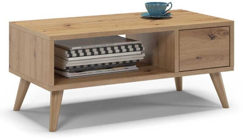 Stolik kawowy, SKAND, 80x40x35 cm, dąb, mat | TYLETEGOTU