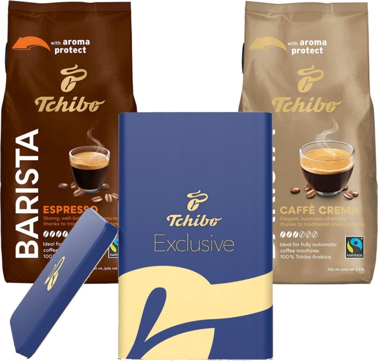 Kawa ziarnista Tchibo Zestaw: Barista Caffe Crema 1kg + Barista Espresso 1kg + Puszka