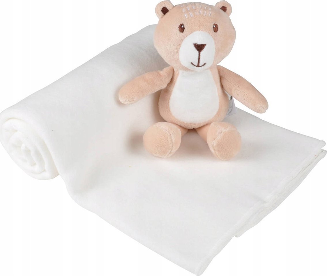 Douceur d`Interieur Kocyk dla dziecka bawełniany ESSENTIEL z maskotką