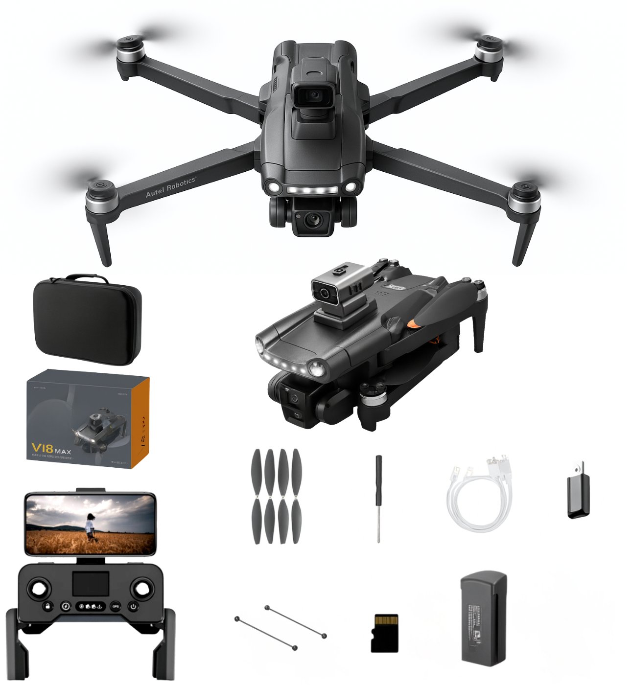 DRON Z KAMERĄ WIFI 5G GPS ZABAWKA ZDALNIE STEROWANY APLIKACJA ZASIĘG 3000M