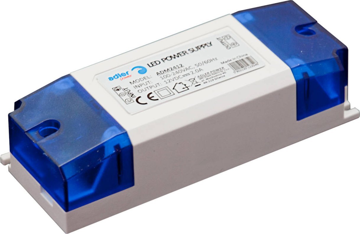 zasilacz CV 12V/24W plastic ze złączem śrubowym z zaślepką