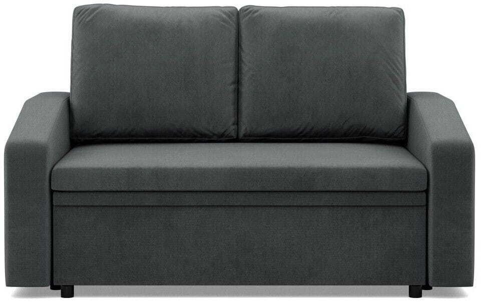 Sofa z funkcją spania, BLOM, velvet, 148x87x90 cm, ciemny szary