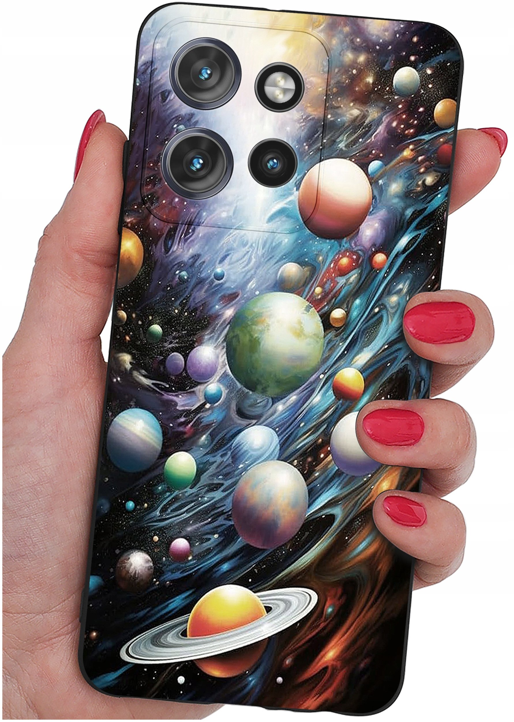 krainaGSM Etui do Motorola Moto EDGE 50 Neo Wzory | SILIKONOWE MATT CASE + SZKŁO 9H