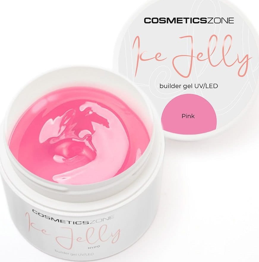 Cosmetics Zone Żel do przedłużania paznokci UV LED galaretka ICE JELLY przezroczysty róż - Pink 50ml