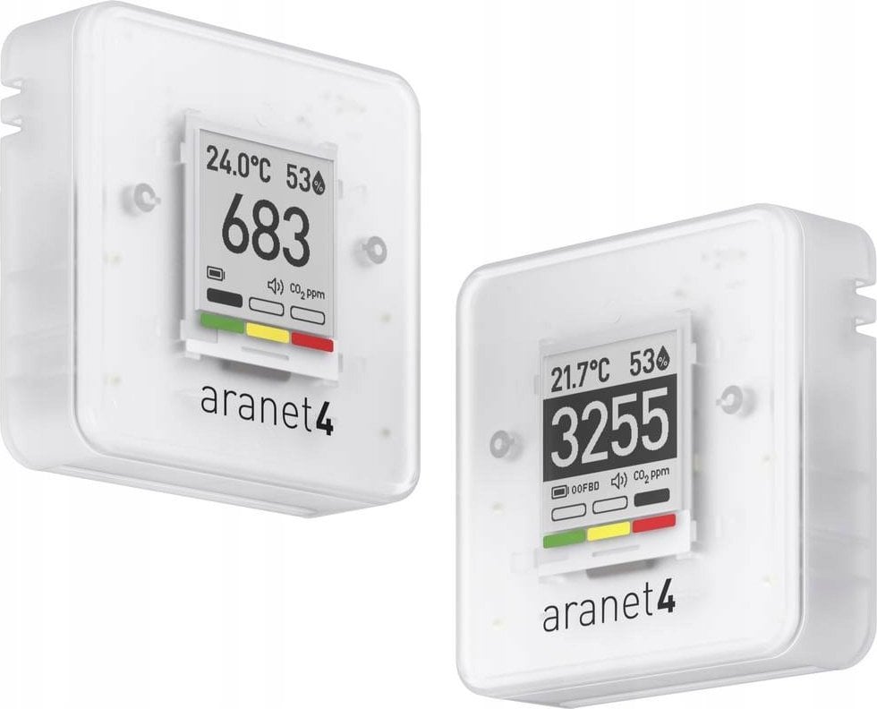 Usorteret aranet miernik CO2 0, 0, 0, 600 - 9999, 50, 85, 1100 ppm, °C, %, hPa funkcja pomiaru temperatury