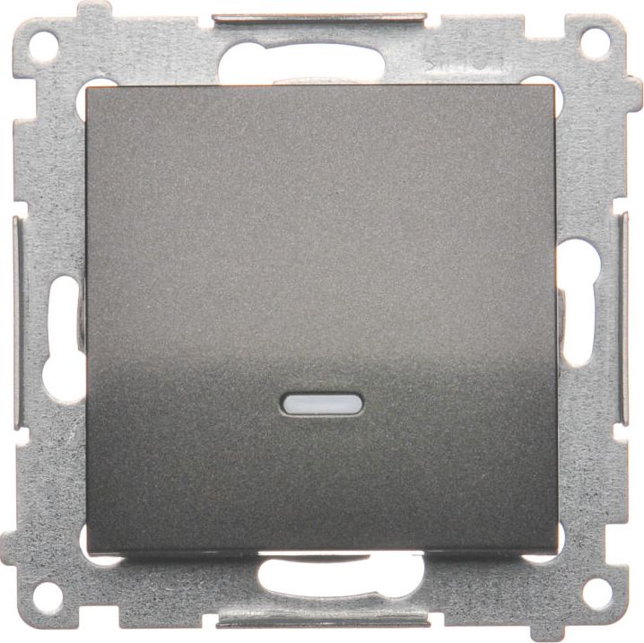 Kontakt-Simon Łącznik pojedynczy Simon 54 z podświetleniem 16AX 250V antracyt (DW1AL.01/48)