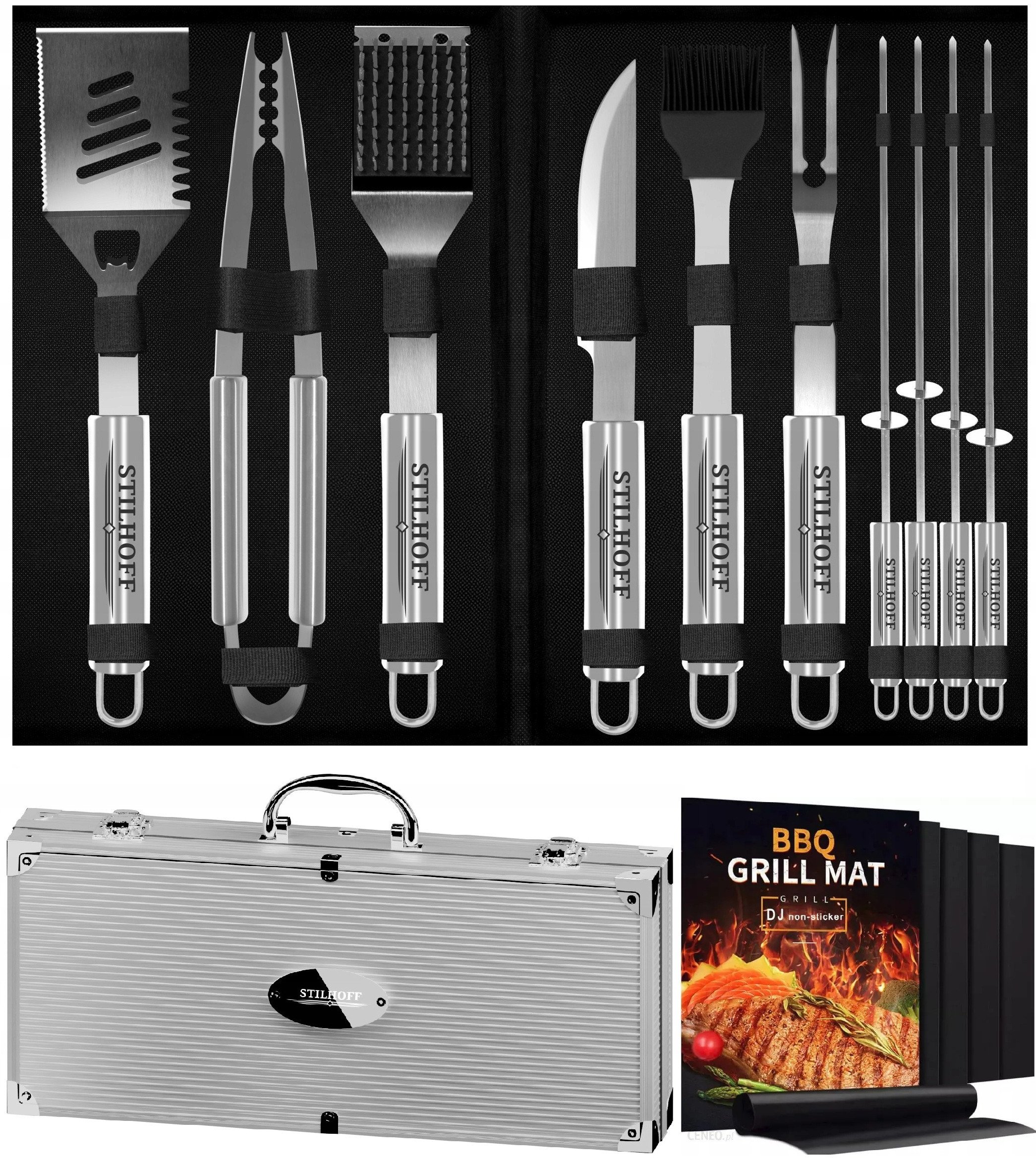 Zestaw akcesoria do GRILLA STILHOFF STRONG sztućce 16szt 10+Walizka+5xmata