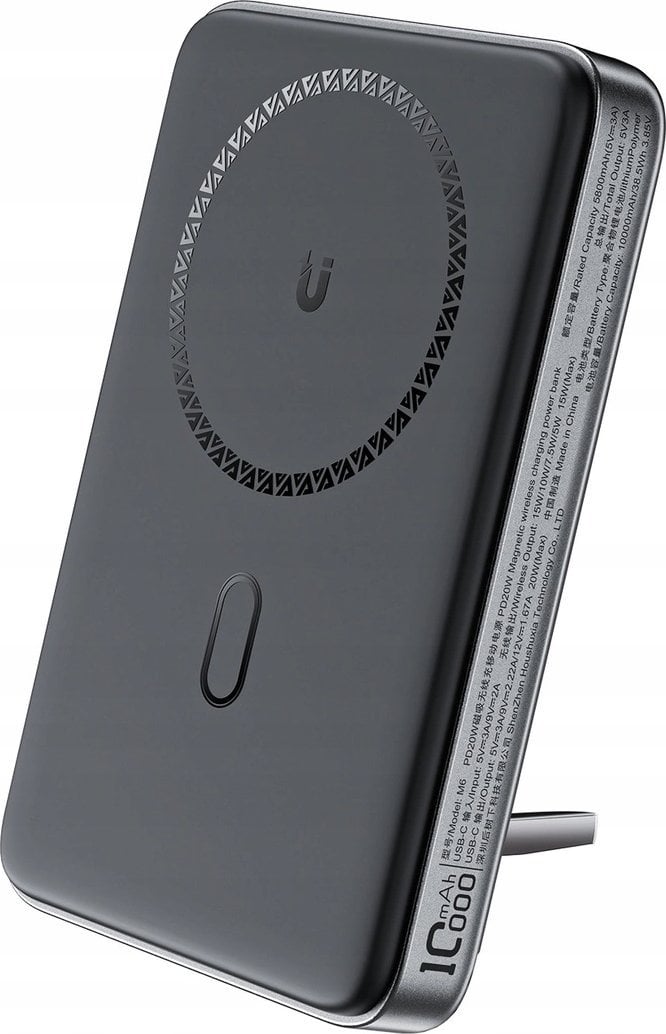 Acefast Powerbank indukcyjny Acefast M6 PD 20W 10000mAh + kabel - czarny