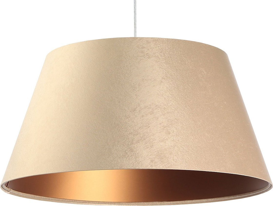 Lampa wisząca Lumes Kremowa lampa wisząca z dużym abażurem - S406-Ohra