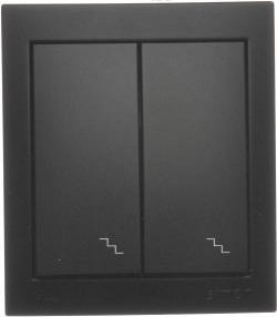 Kontakt-Simon Simon Aquaclick Łącznik schodowy podwójny, 10 AX, 250 V czarny ACW6/2/49