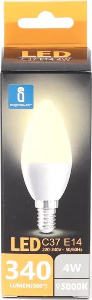 Aigostar Żrówka diodowa świeczka LED C37 E14 4W 3000K Żrówka diodowa świeczka LED C37 E14 4W 3000K