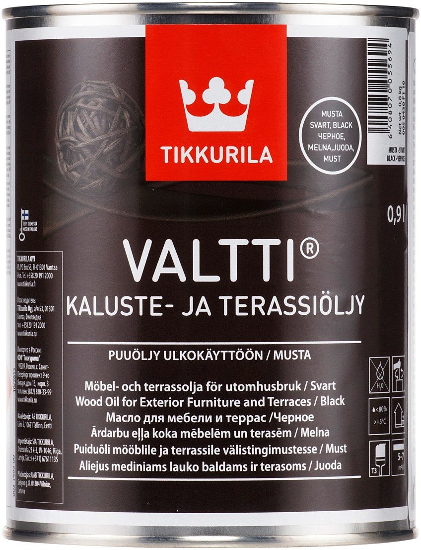Tikkurila VALTTI FURNITURE AND DECKING BLACK 0,9L