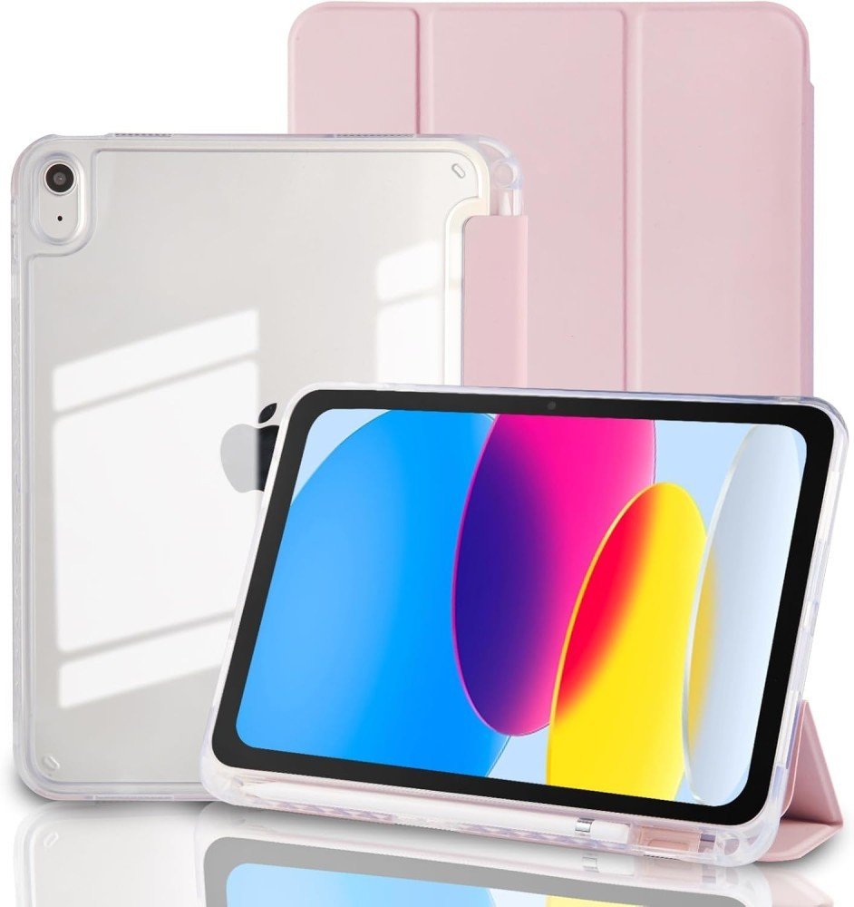 Etui Supero do Apple iPad 10.9 2022 / iPad 11 2025 Clear Pencil, przezroczysto-różowe