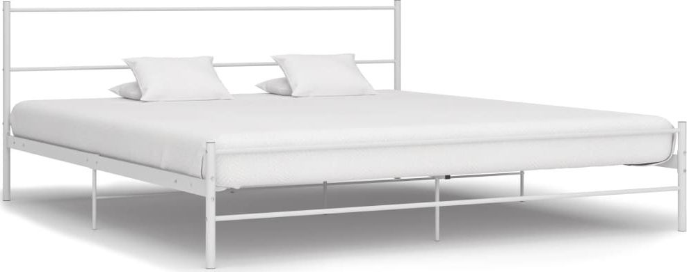 vidaXL Rama łóżka, biała, metalowa, 160 x 200 cm