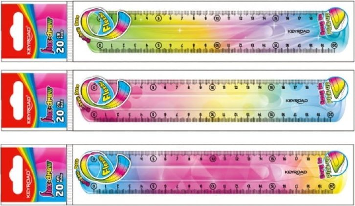 PBS Connect Linijka elastyczna tęczowa 20cm Keyroad p24 mix cena za 1 szt