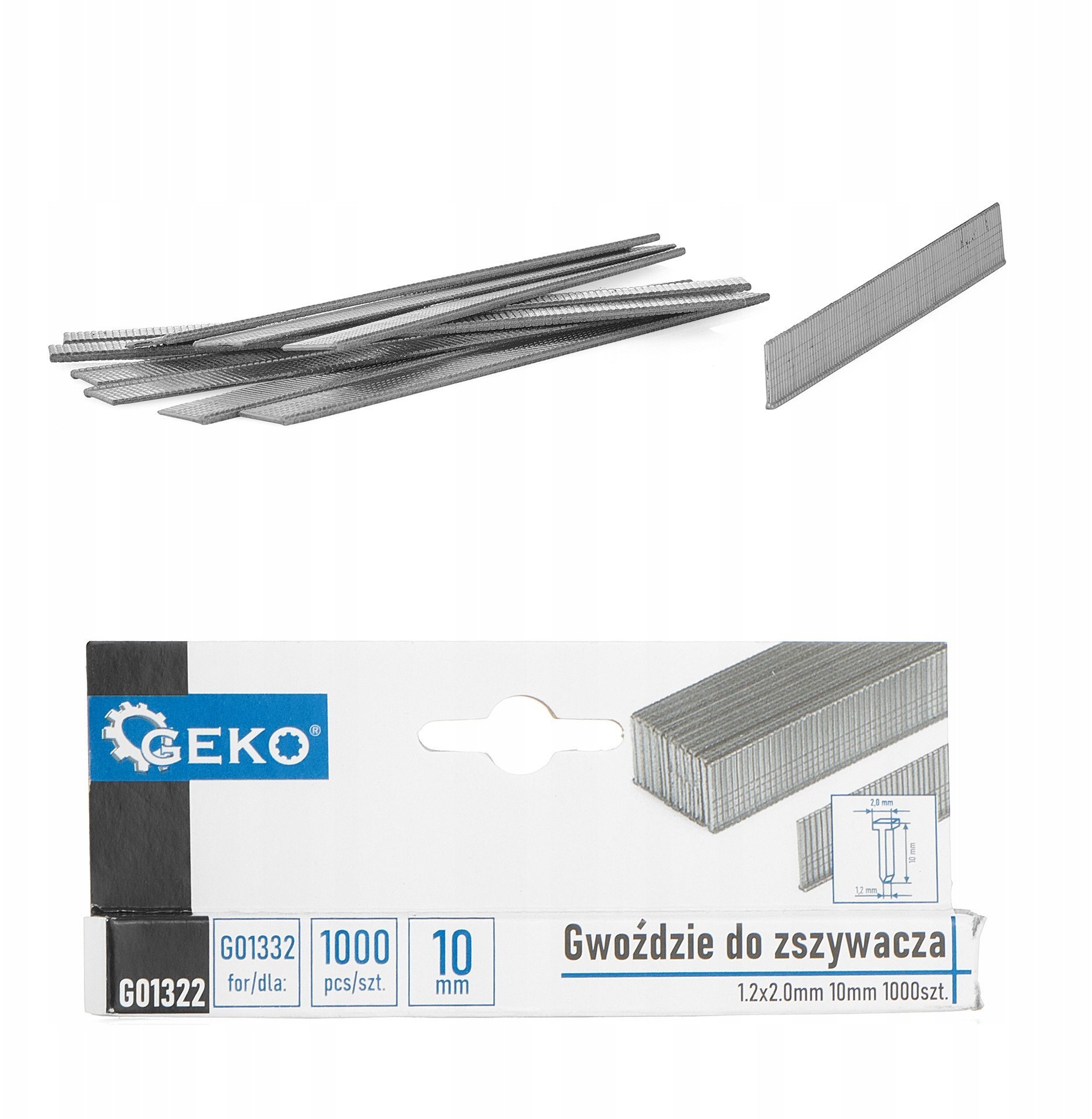 Gwoździe do zszywacza 1.2x2.0mm 10mm 1000szt. (200)